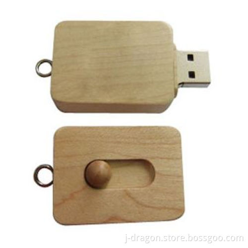 Sliding Wooden USB Drive with 1 to 32GB Storage, Supports Laser Engraving and Silk Screening